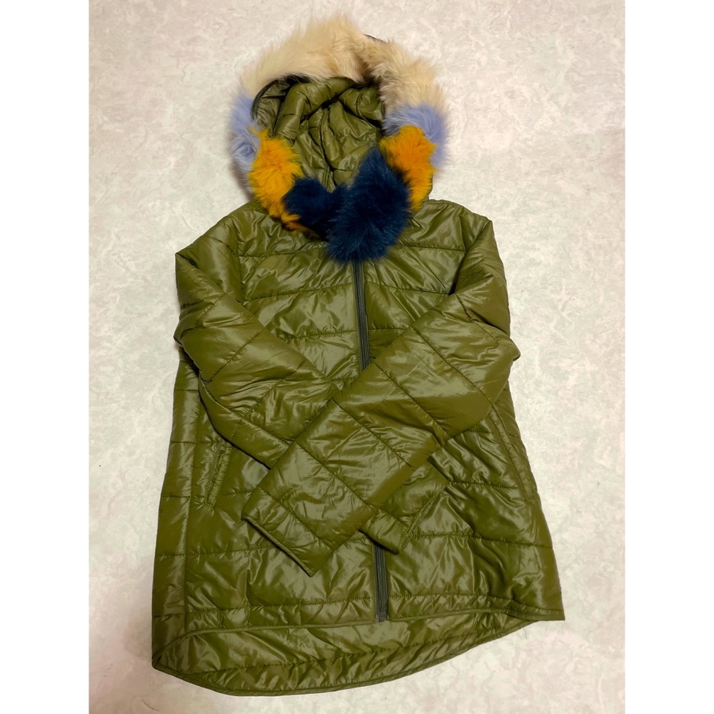 Maje "Game" Puffer Fox Fur Trim Jacket